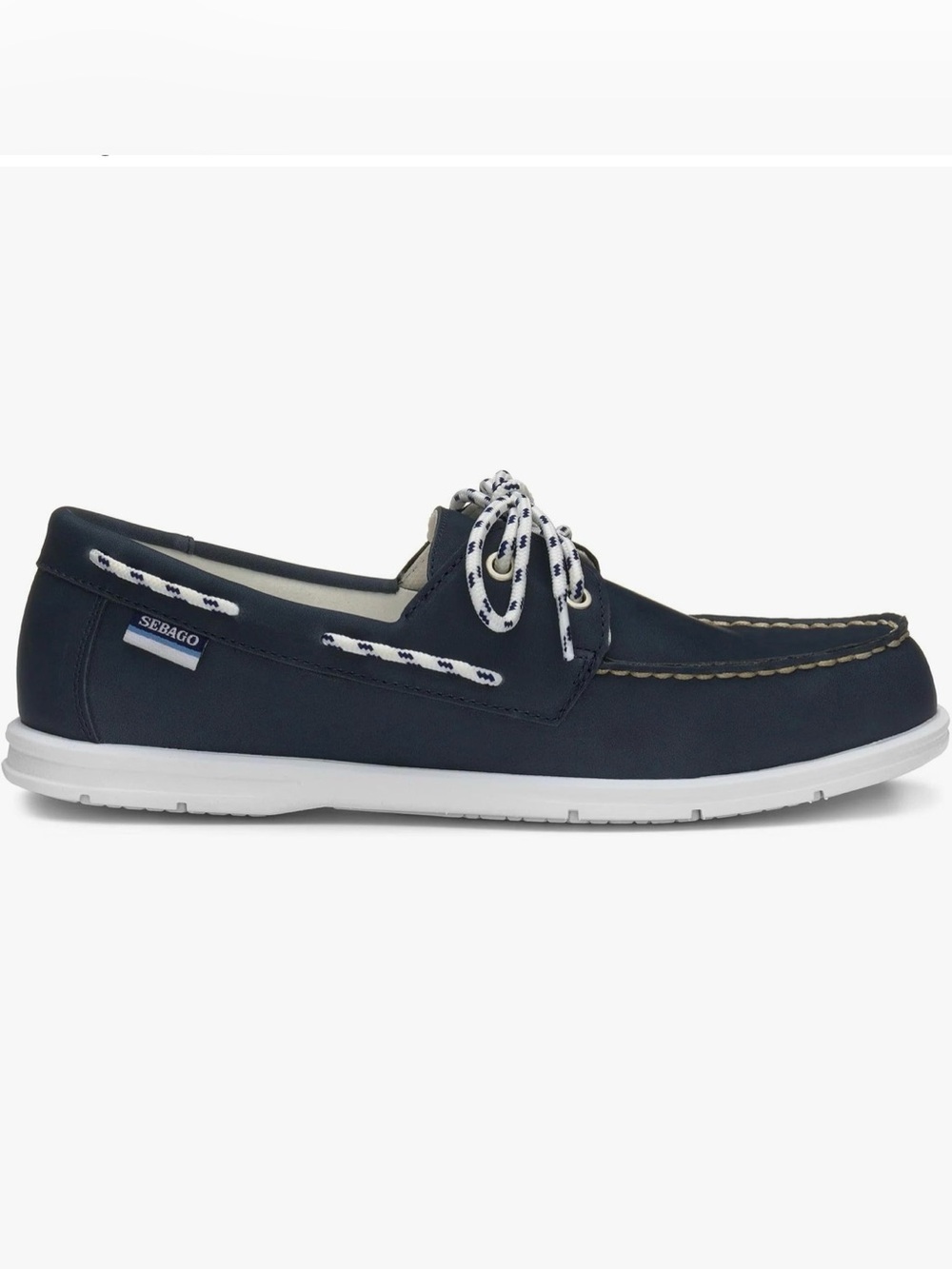 Sebago Navy and White Classic Men’s Boat Shoe